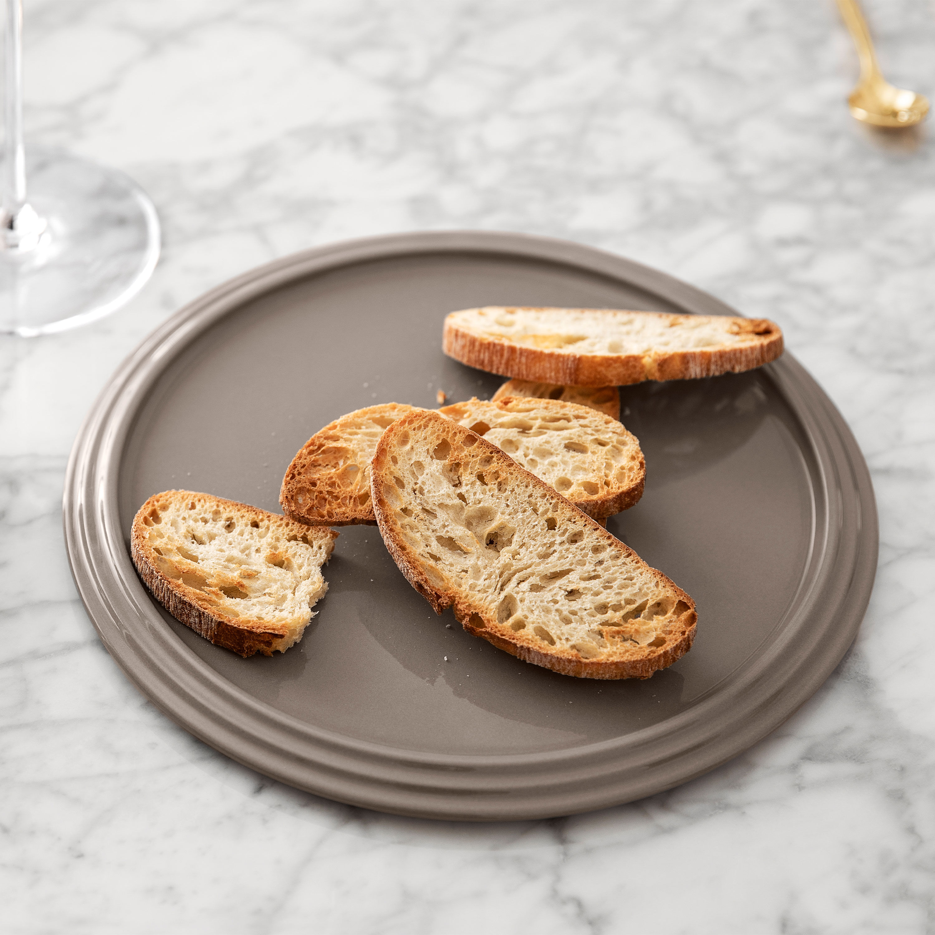 La Boule Serving tray - Grey, 9.5'', Premium Porcelain