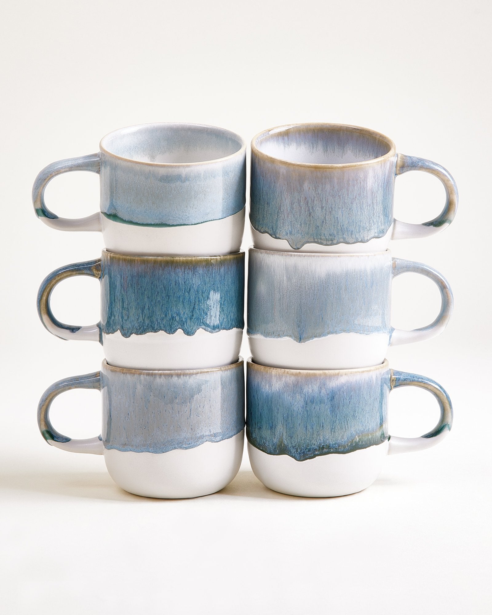 COIMBRA - LARGE MUG GRAY-BLUE SET OF 6