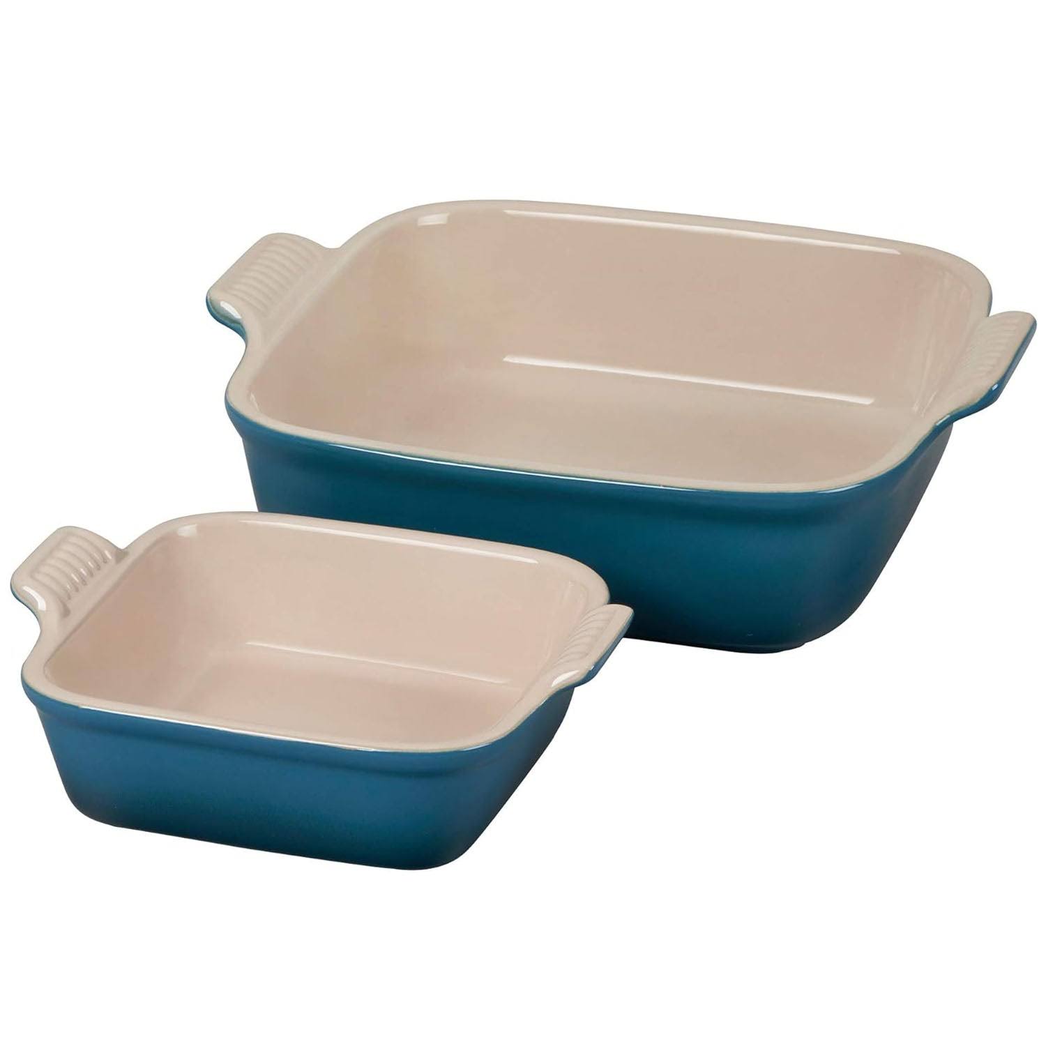 Le Creuset Heritage Set of 2 Square Dishes - Deep Teal