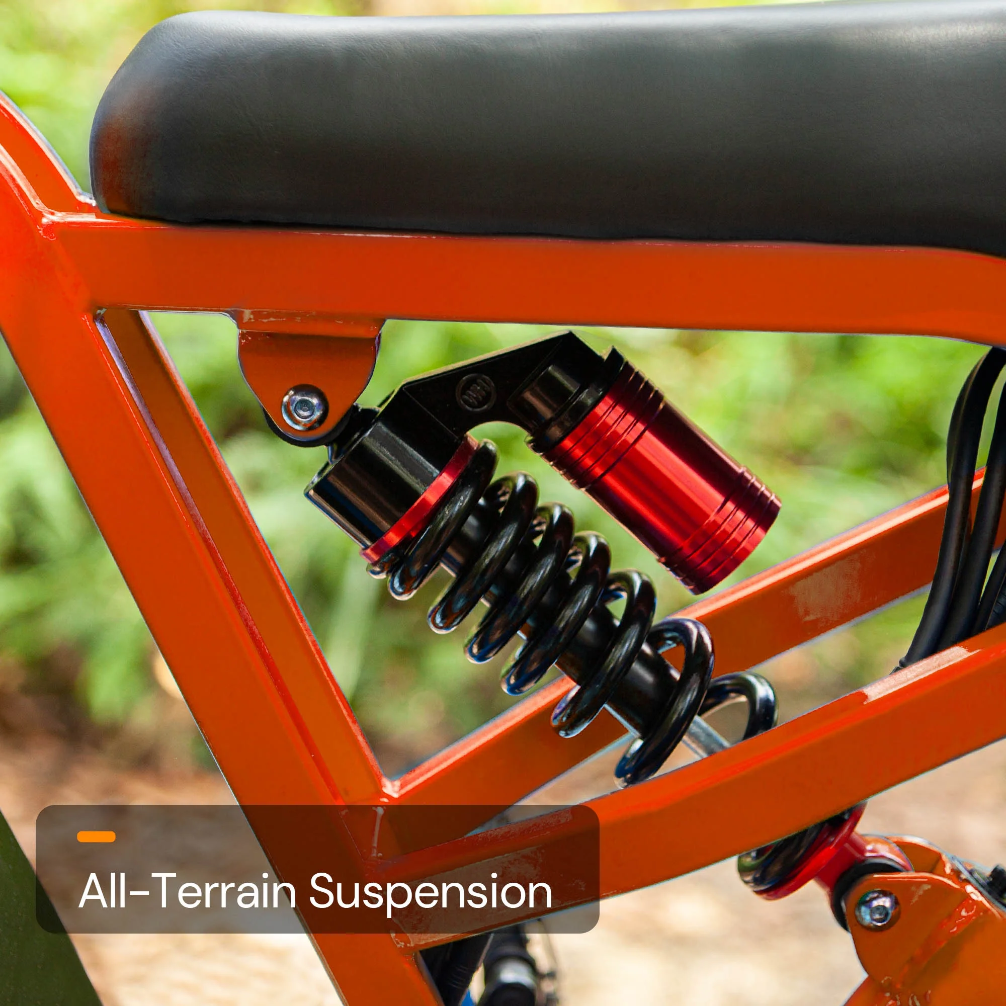 Electric Bike, Peak 1500W 35MPH 20" Fat Tire E Mountain Bikes, 52V 20Ah Ebike for Adults, Full Suspension Hydraulic Brakes UL2849 Orange Image 10