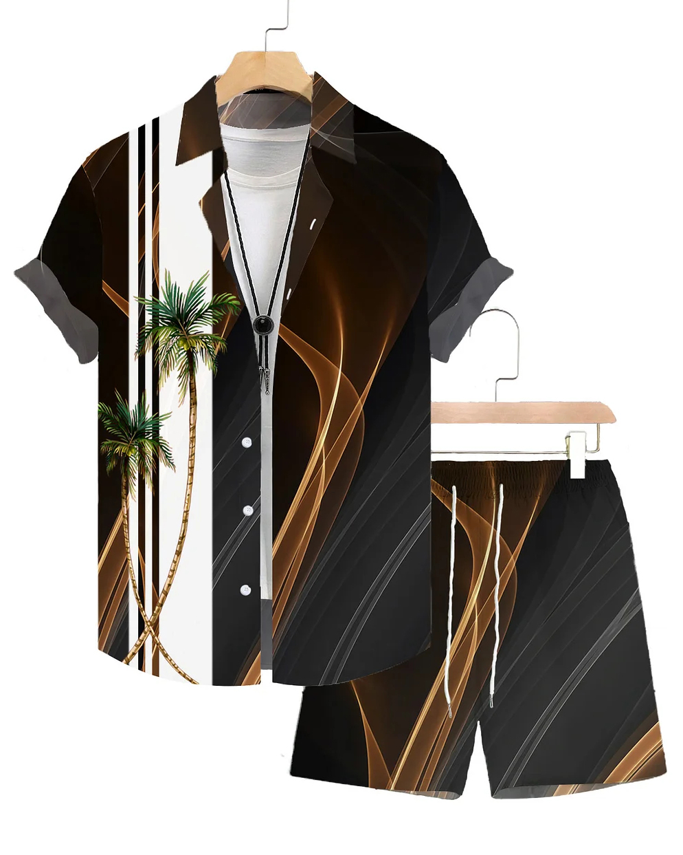 Ensemble chemise à manches courtes Suitmens pour hommes, motif vacances à la plage à Hawaï, référence 189