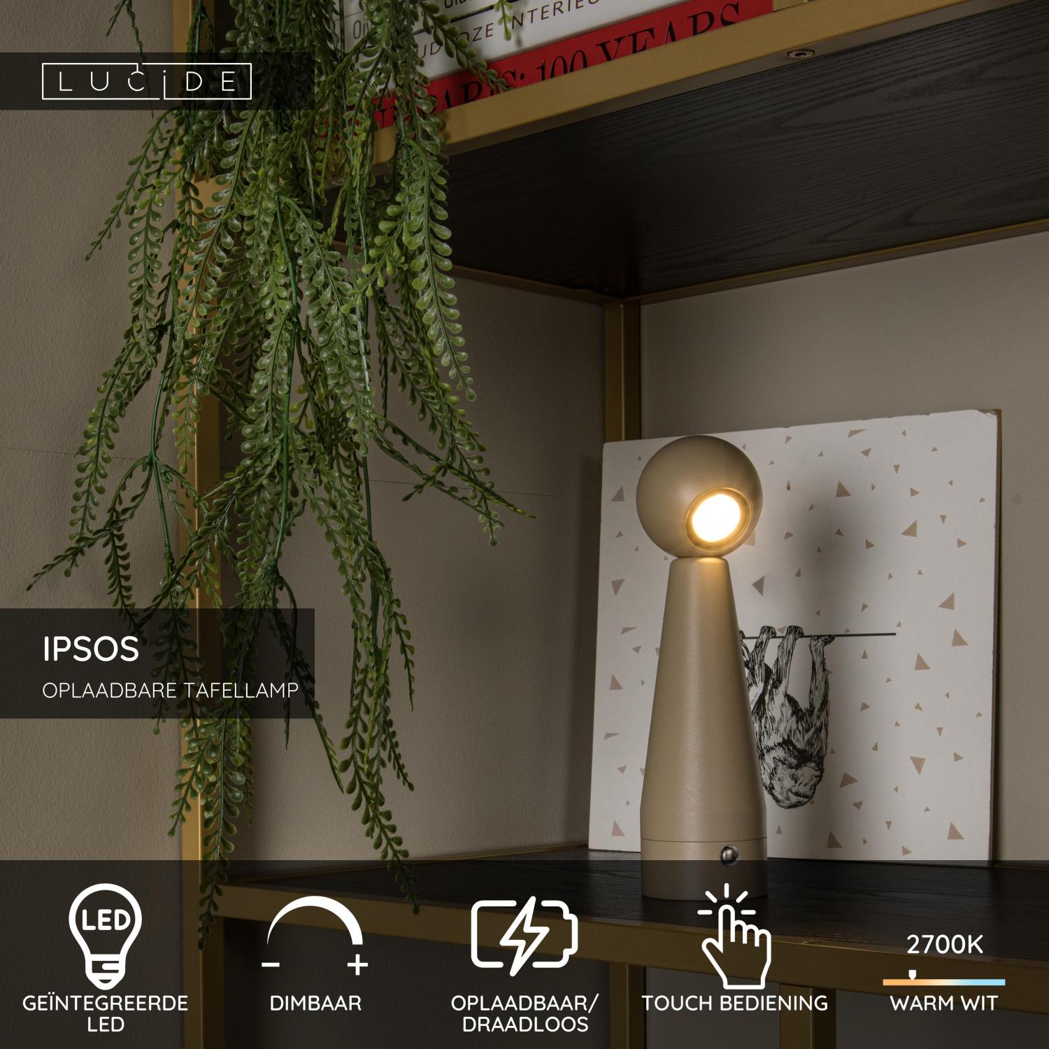 Lucide IPSOS Tafellamp - Taupe