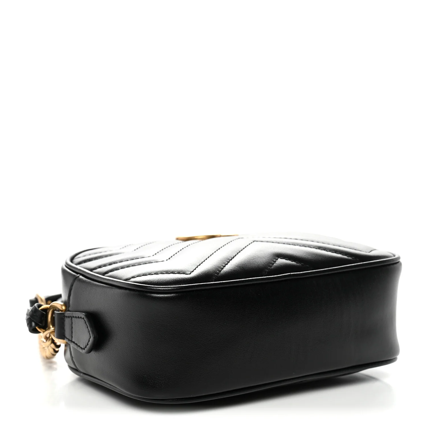 Calfskin Matelasse Mini GG Marmont Chain Shoulder Bag Black