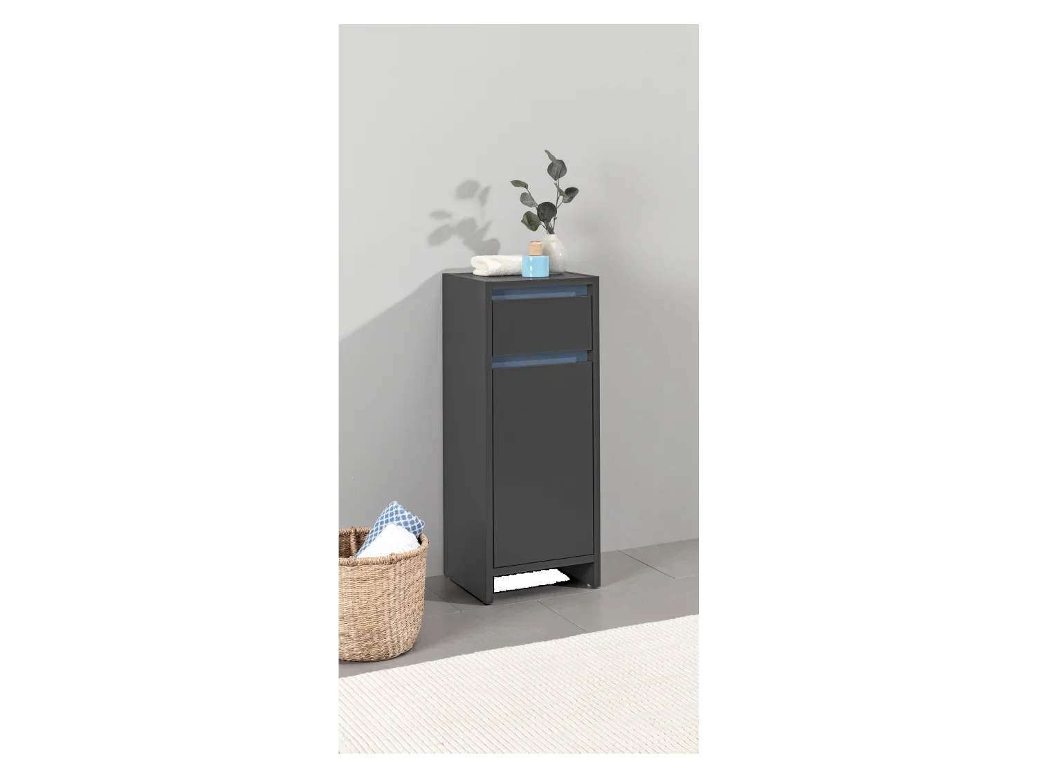 LIVARNO home Armoire latrale de salle de bains Oslo, 32 x 80 x 28 cm, noire