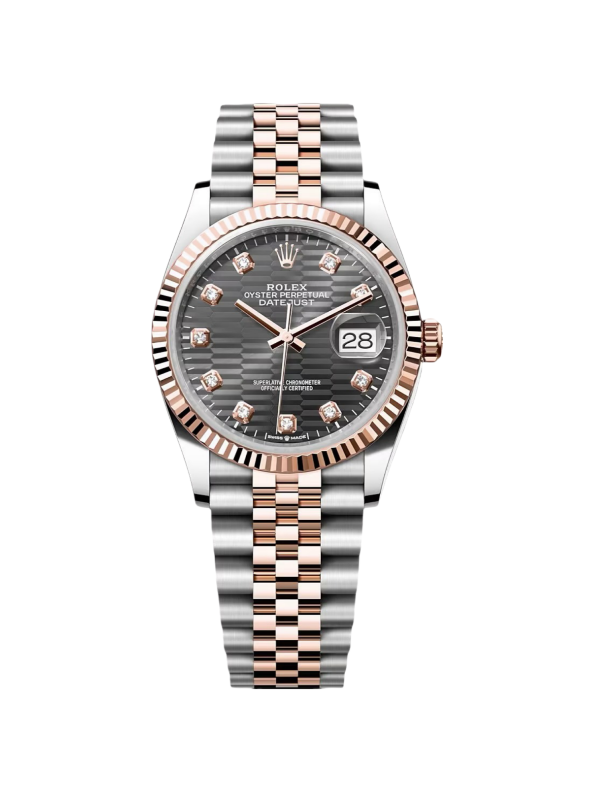【Super Clone】RLX  Datejust 36mm 126231 Slate Fluted Motif Dial 36mm Jubilee Bracelet