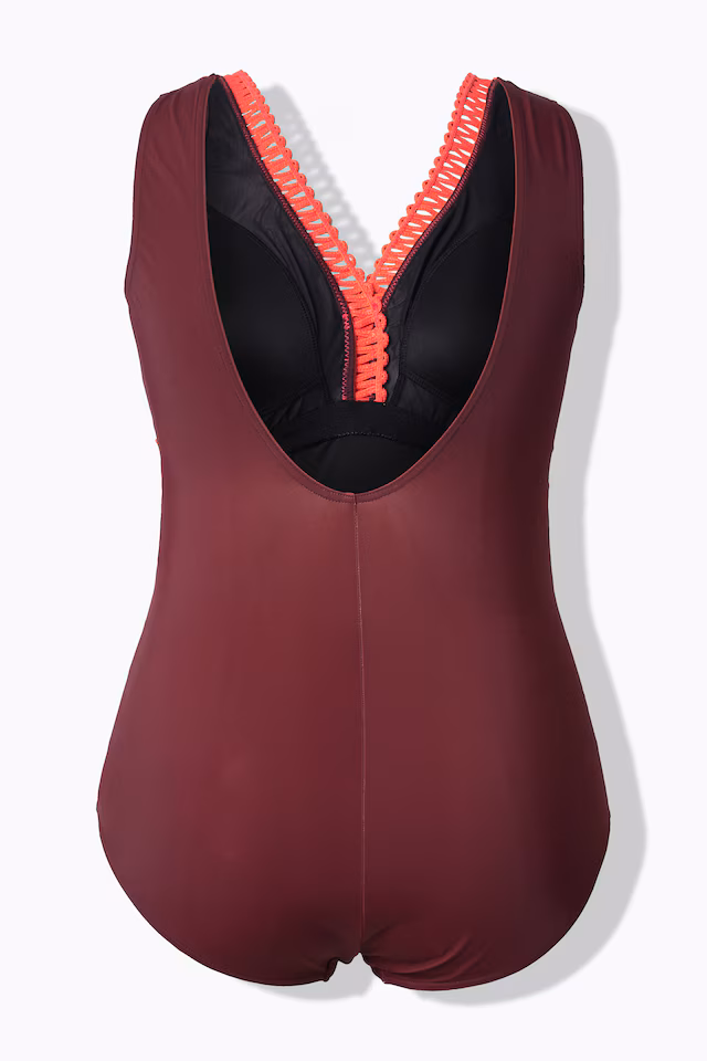 Ribbon Trim One Piece Swimsuit