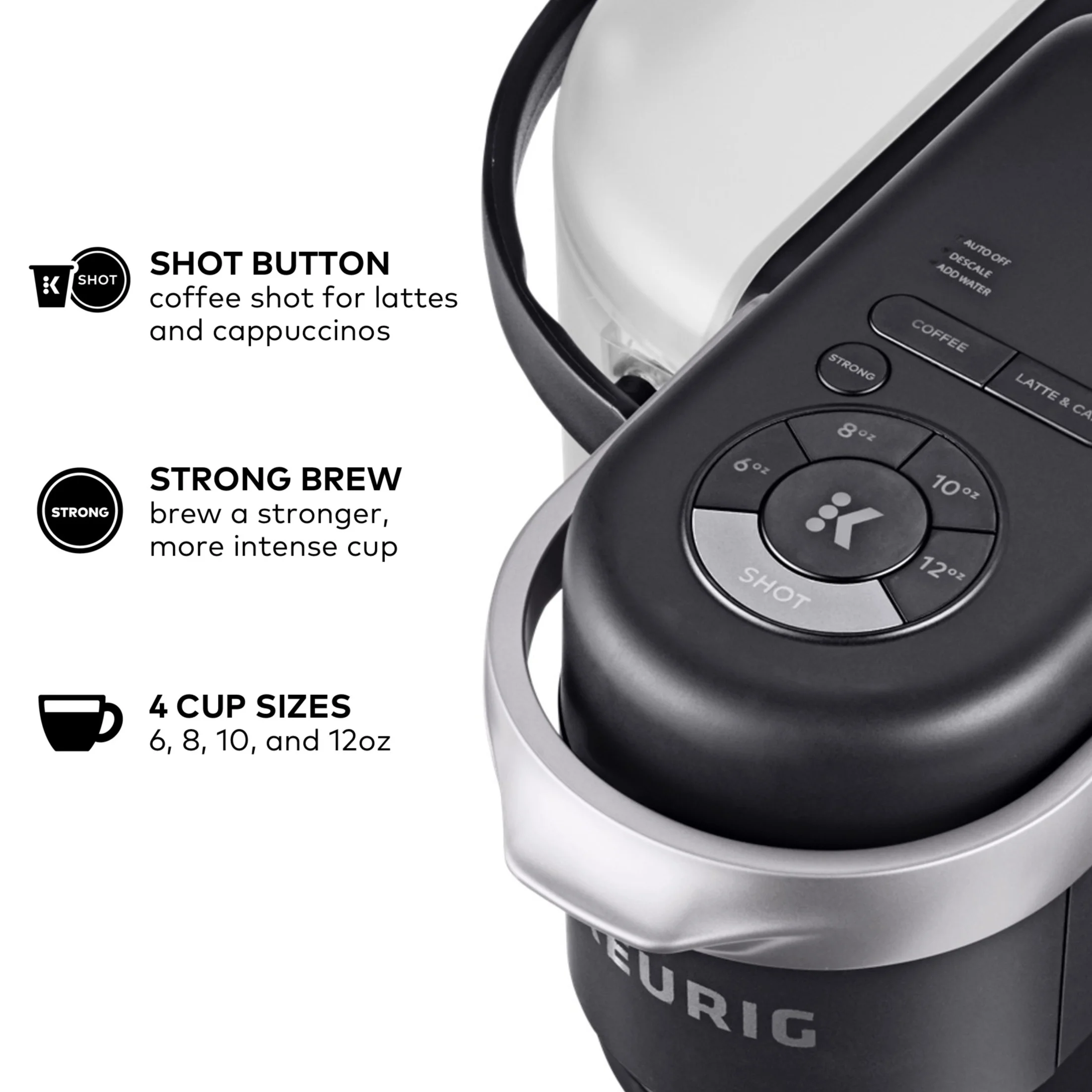K-Cafe Single Serve K-Cup Coffee Maker, Latte Maker and Cappuccino Maker, Dark Charcoal(Gray) - Image 8