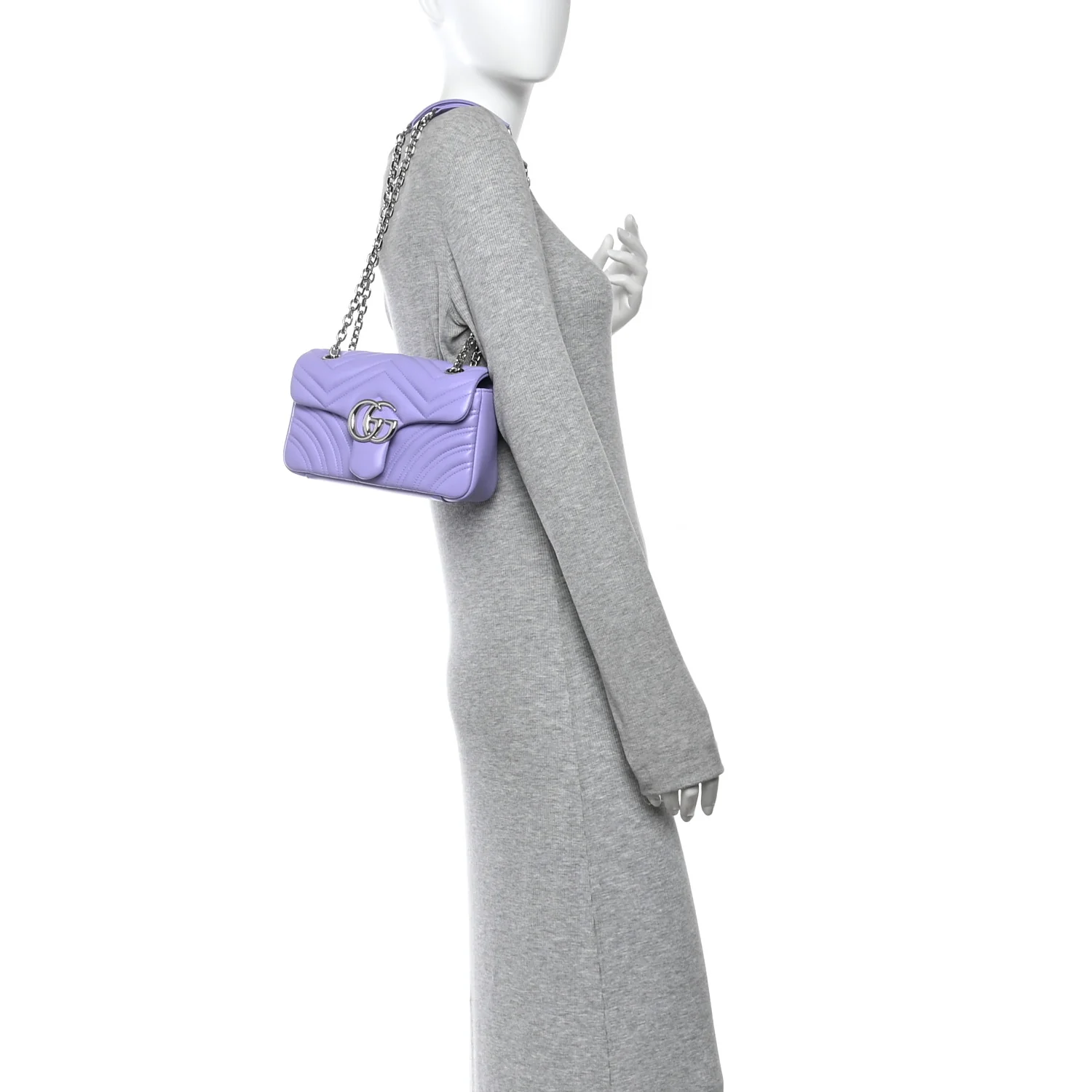 Lambskin Matelasse Small GG Marmont Shoulder Bag Lapis