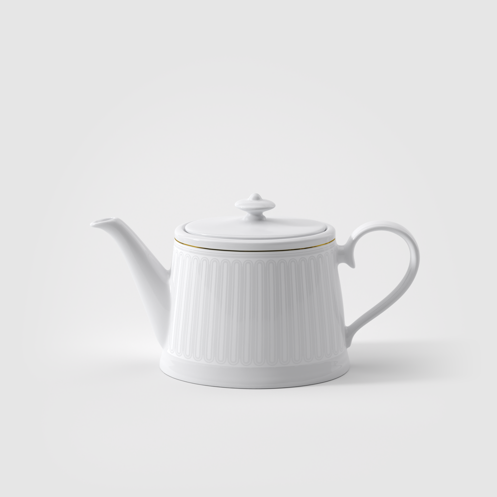 Chateau Septfontaines Teapot - White, 37.2 oz, Premium Bone Porcelain