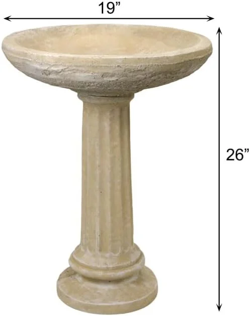 2 Piece Collanade Birdbath 26" Tall Desert Sand Color - Image 3