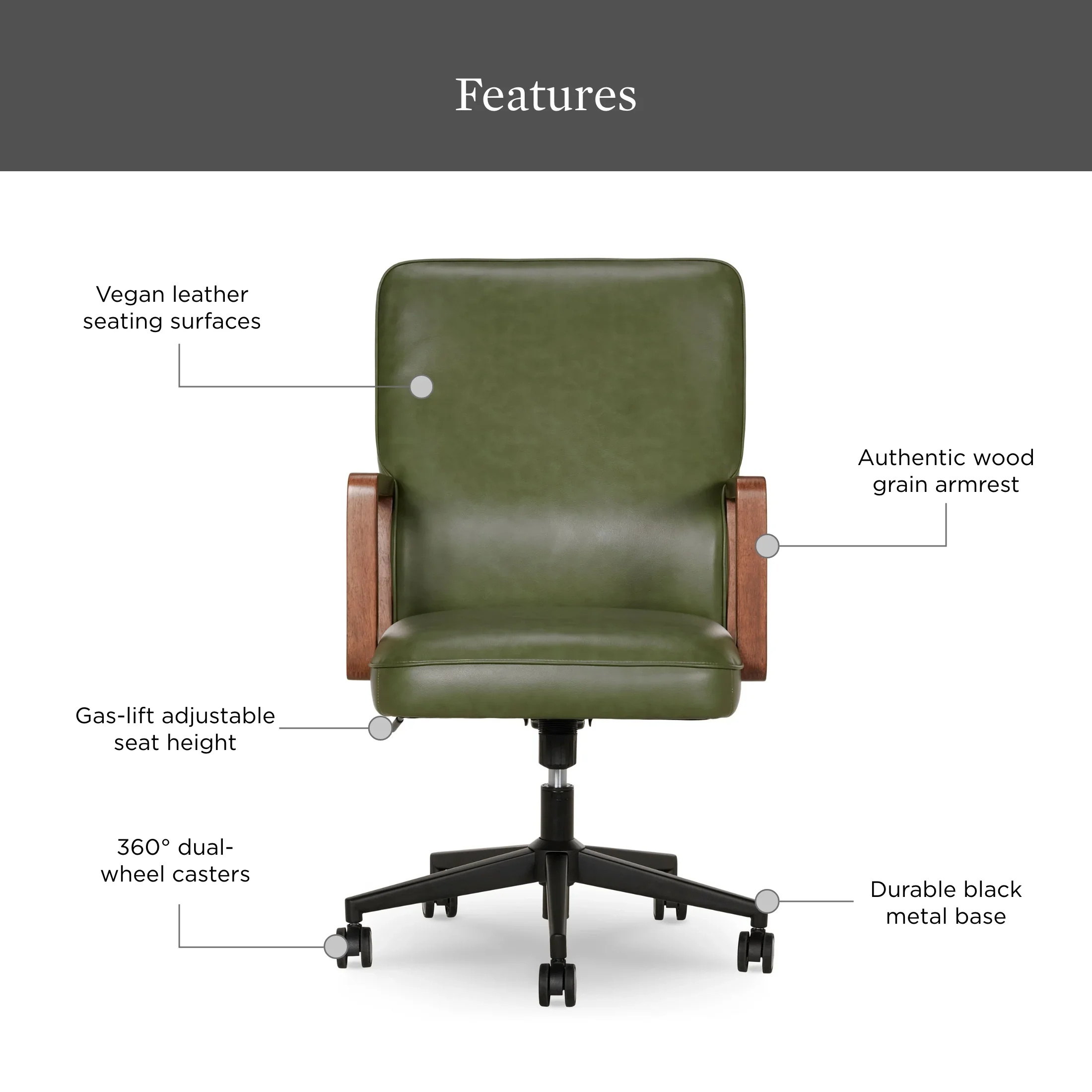 Better Homes & Gardens Ezra Office Chair, Black
