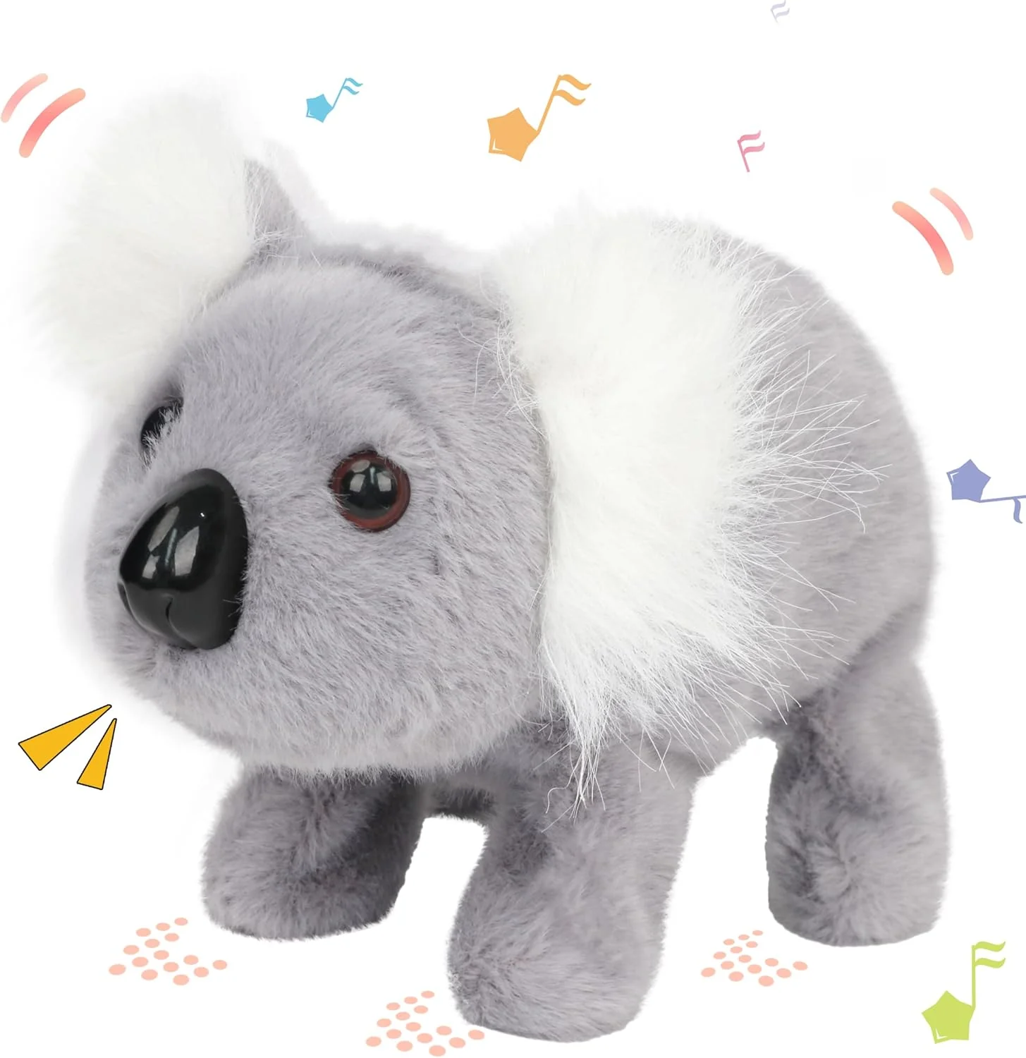 Interactive Hopping Rabbit Electronic Plush Bunny Toy with Sounds and Movements, 7'' Brown