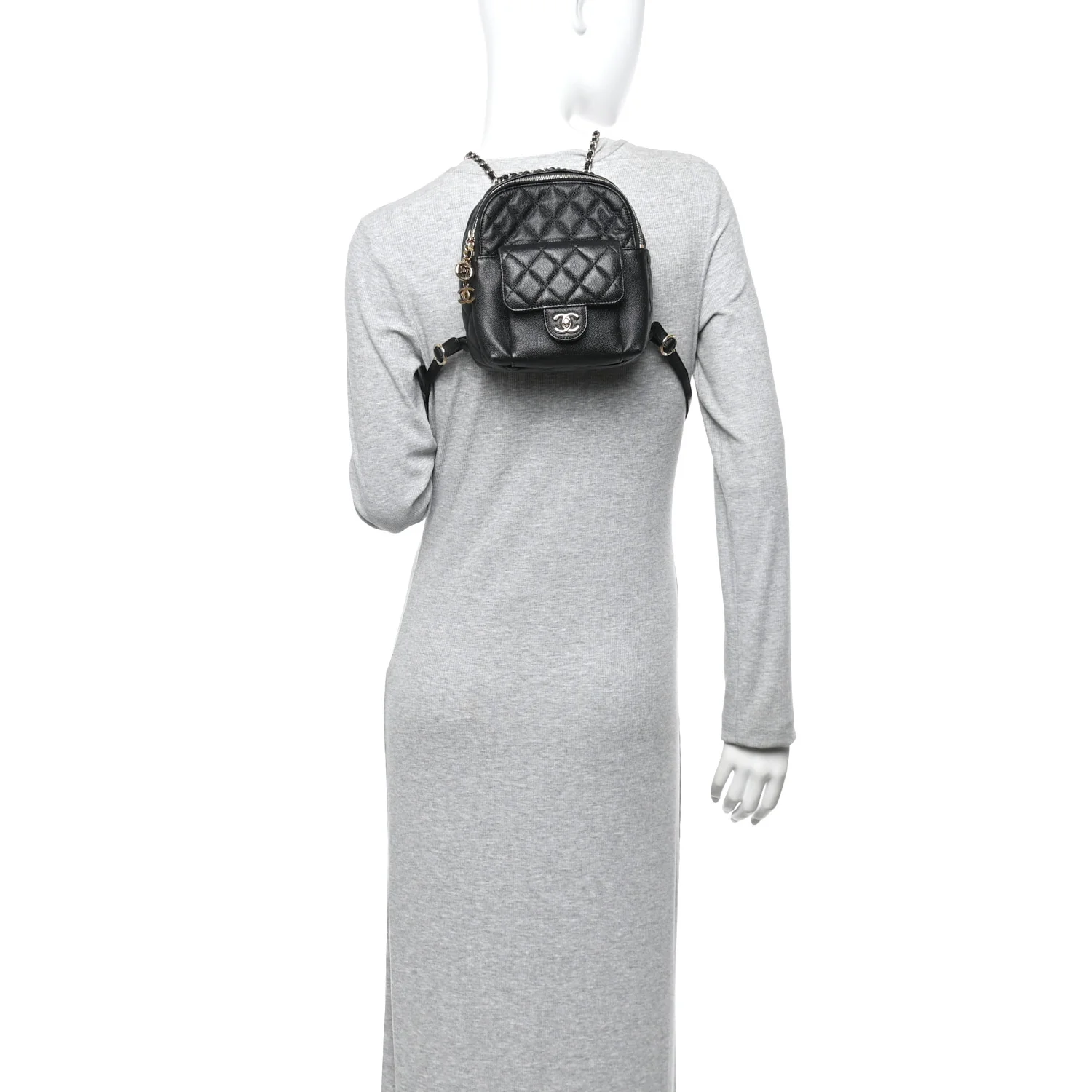 Caviar Quilted Small CC Day Backpack Black