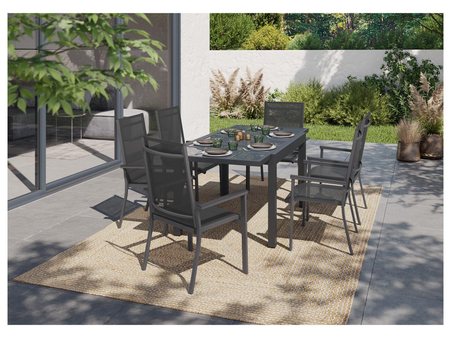 LIVARNO Table de jardin + Lot de 6 fauteuil Houston