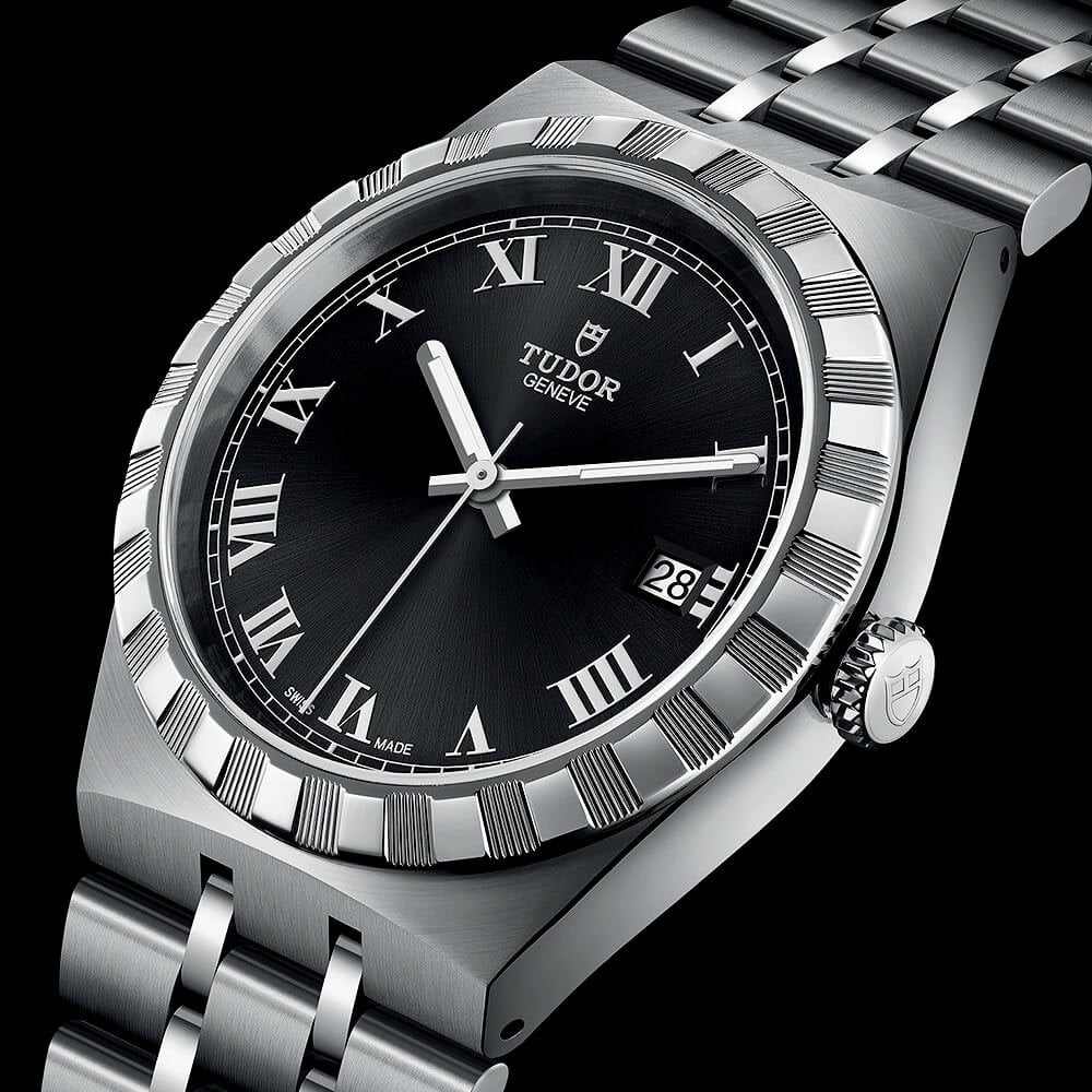 【Super Clone】TUDOR Royal 38mm Black Roman Dial Automatic Bracelet Watch M28500-0003
