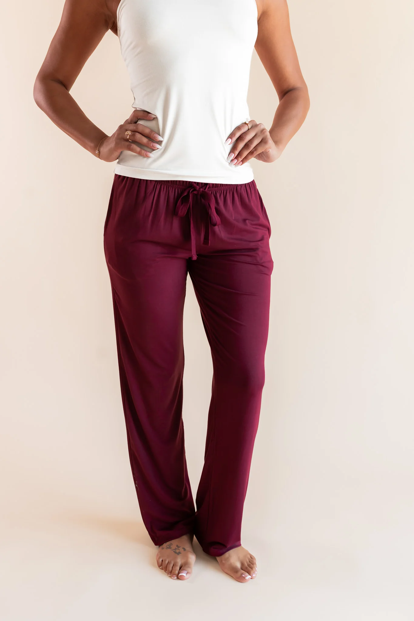 Women's Lounge Pants in Burgundy