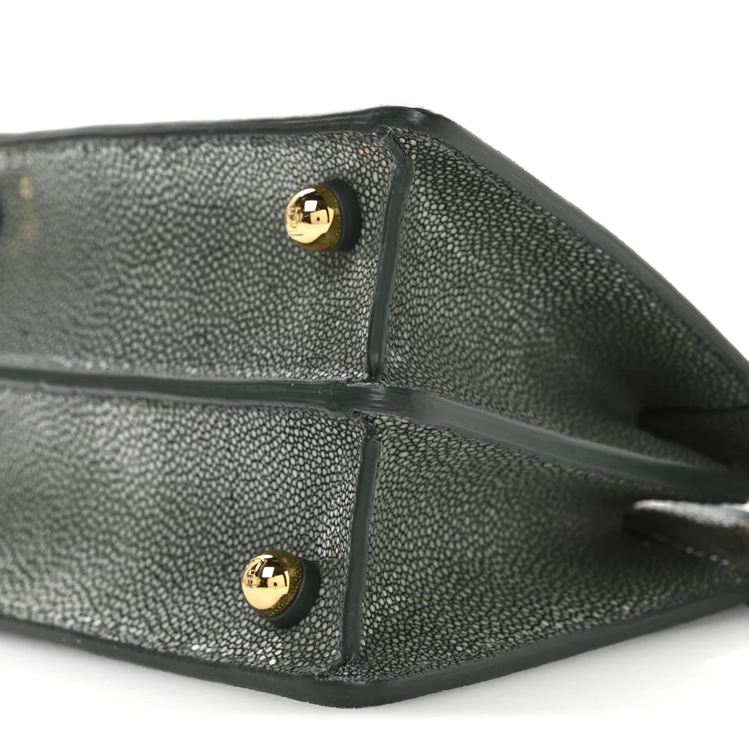 Stingray Shiny Nappa Petite Peekaboo I SEE U Satchel Verde Inglese