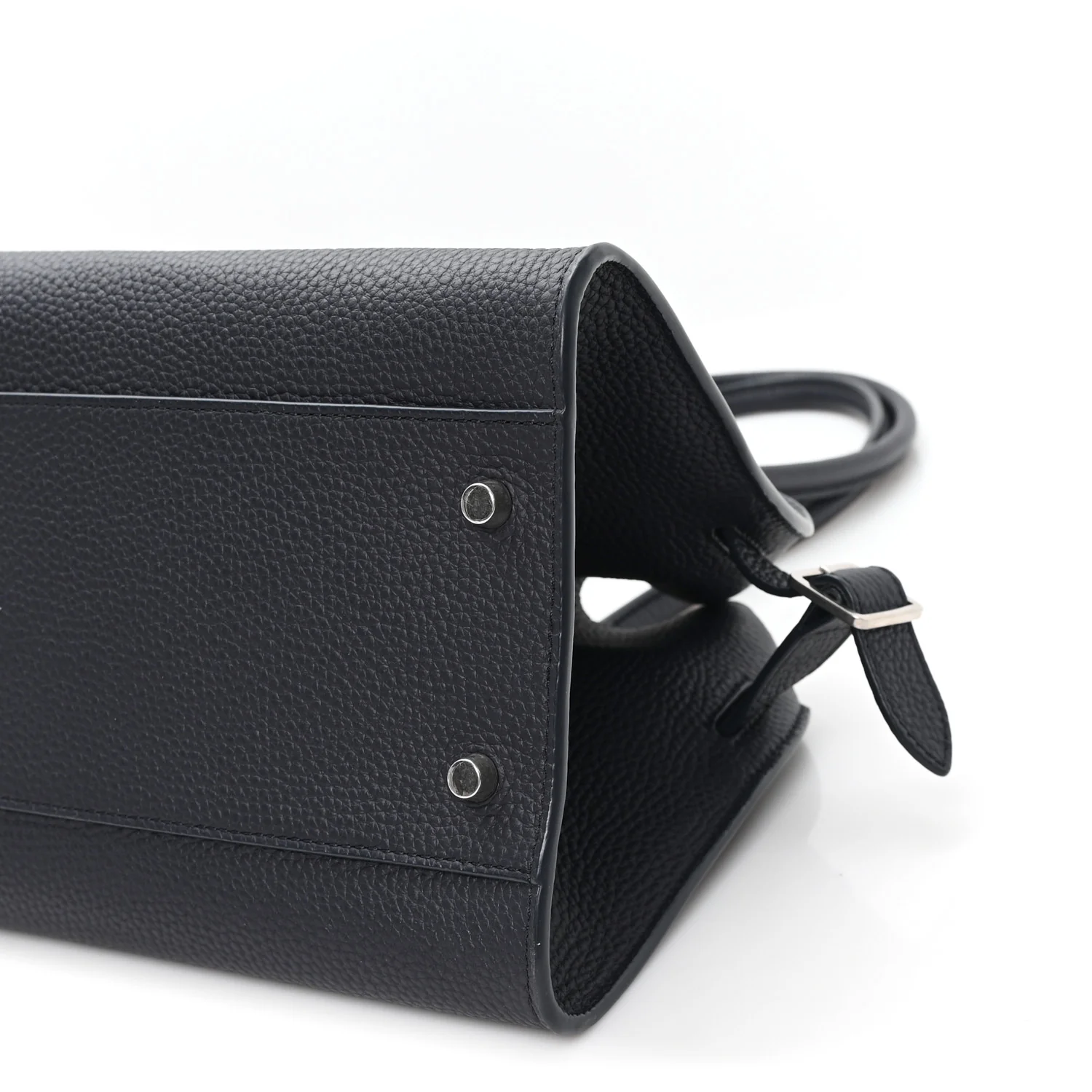 Matte Grained Calfskin Margaux Shoulder 12 Marine