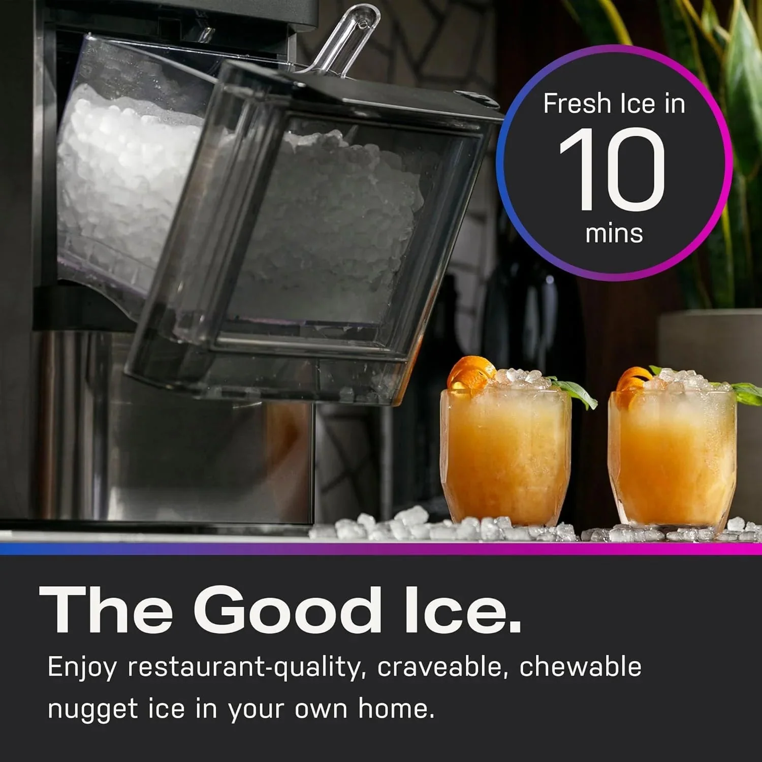 2.0 with 0.75 gallon Tank, Chewable Crunchable Countertop Nugget Ice Maker, Scoop Included, 38 lbs in 24 Hours, Pellet Ice Machine with Wifi…
