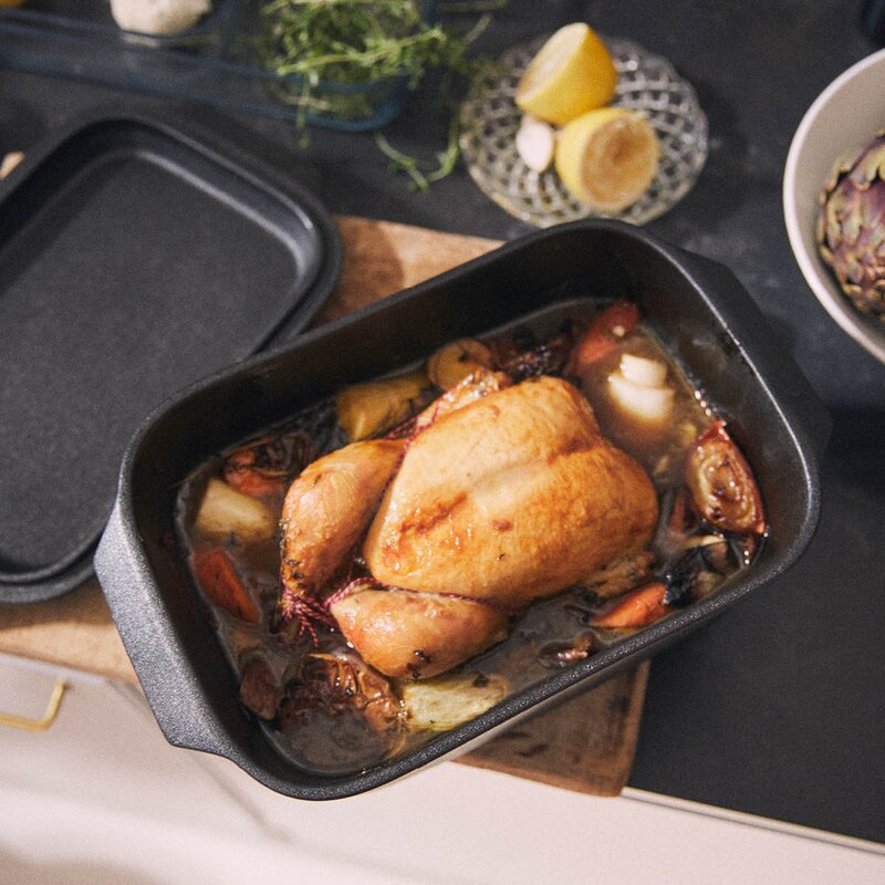 Bake 'n' roast leirgryte 5,0L grå