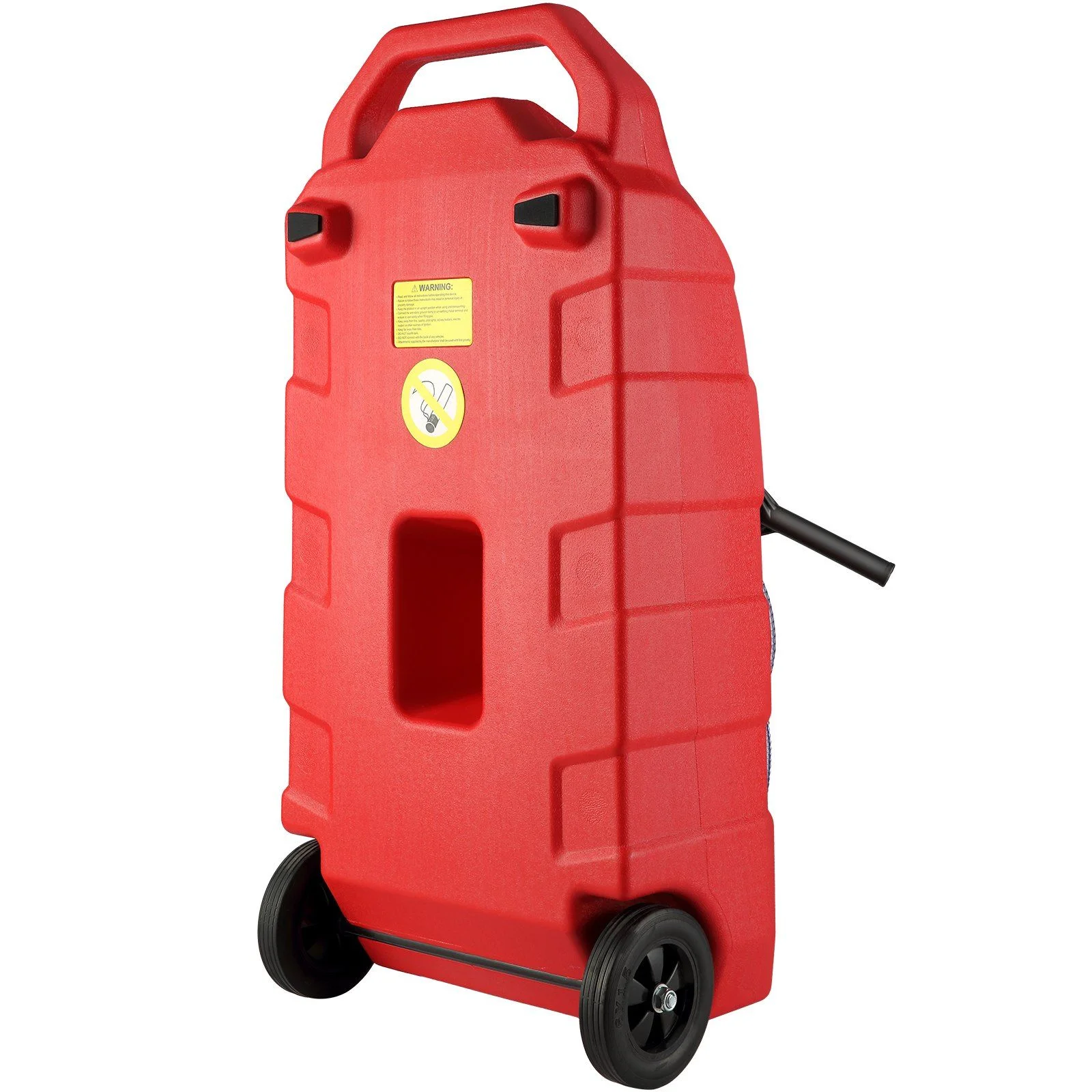 16-Gallon Fuel Caddy with Hand Pump 7.8 L/Min Flow Rate, Rubber Wheels Metal Hose Portable Gas/Diesel Storage Tank for Cars, Mowers, Boats, Tractors - Image 10