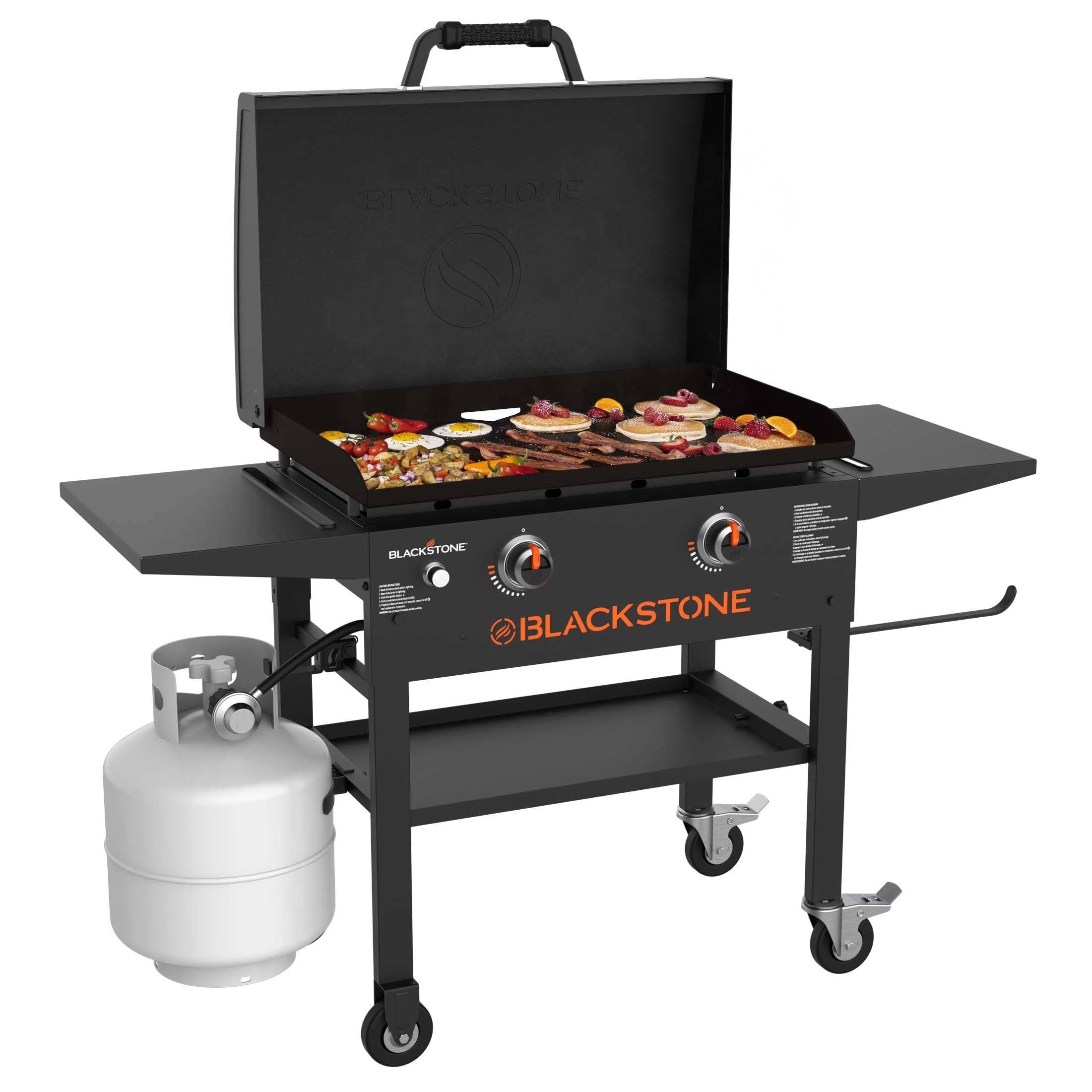 Blackstone 2-Burner 28 Propane Griddle with Hood and Omnivore Griddle Plate