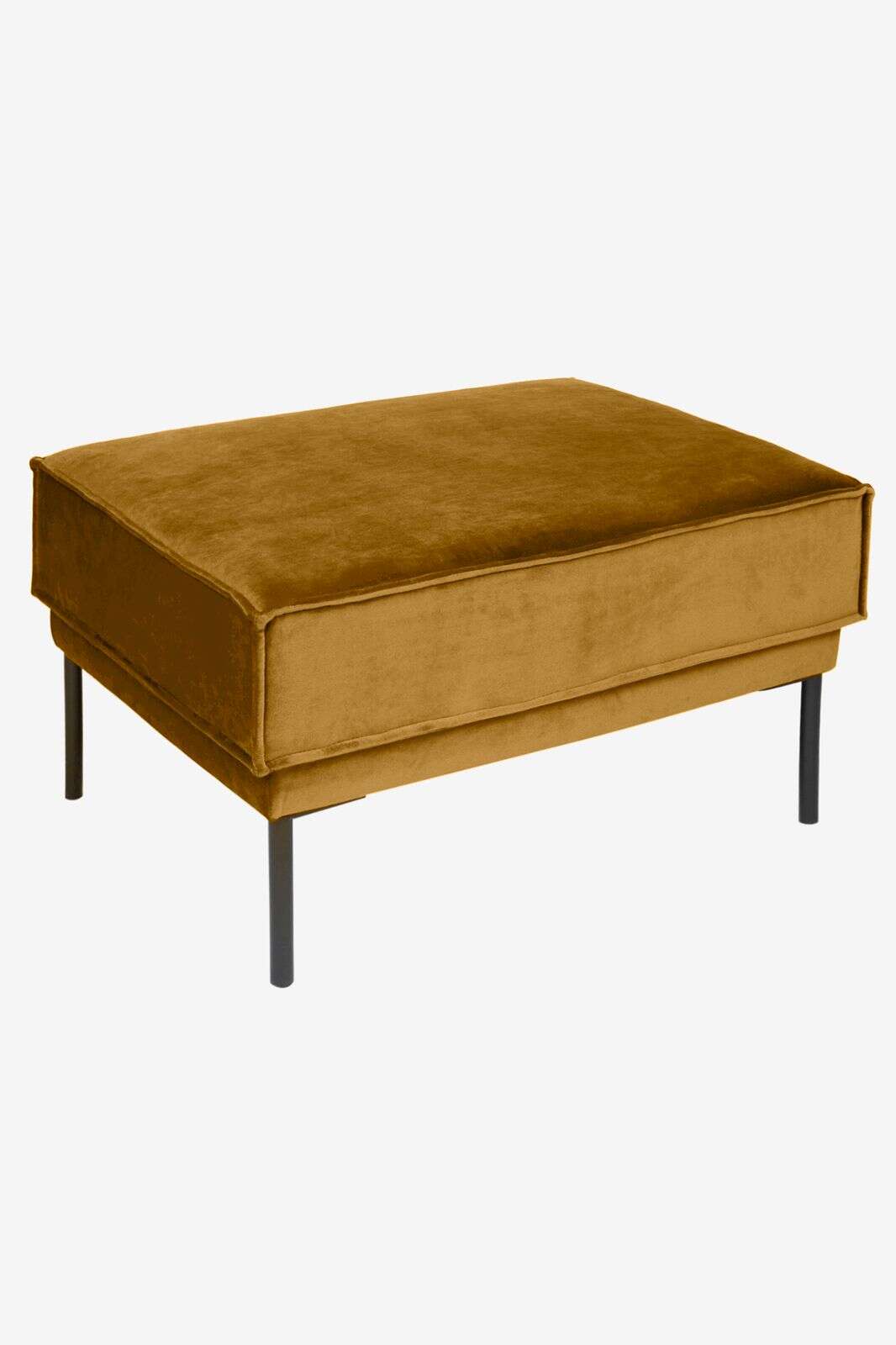 The Duchess velvet hocker Juke okergeel