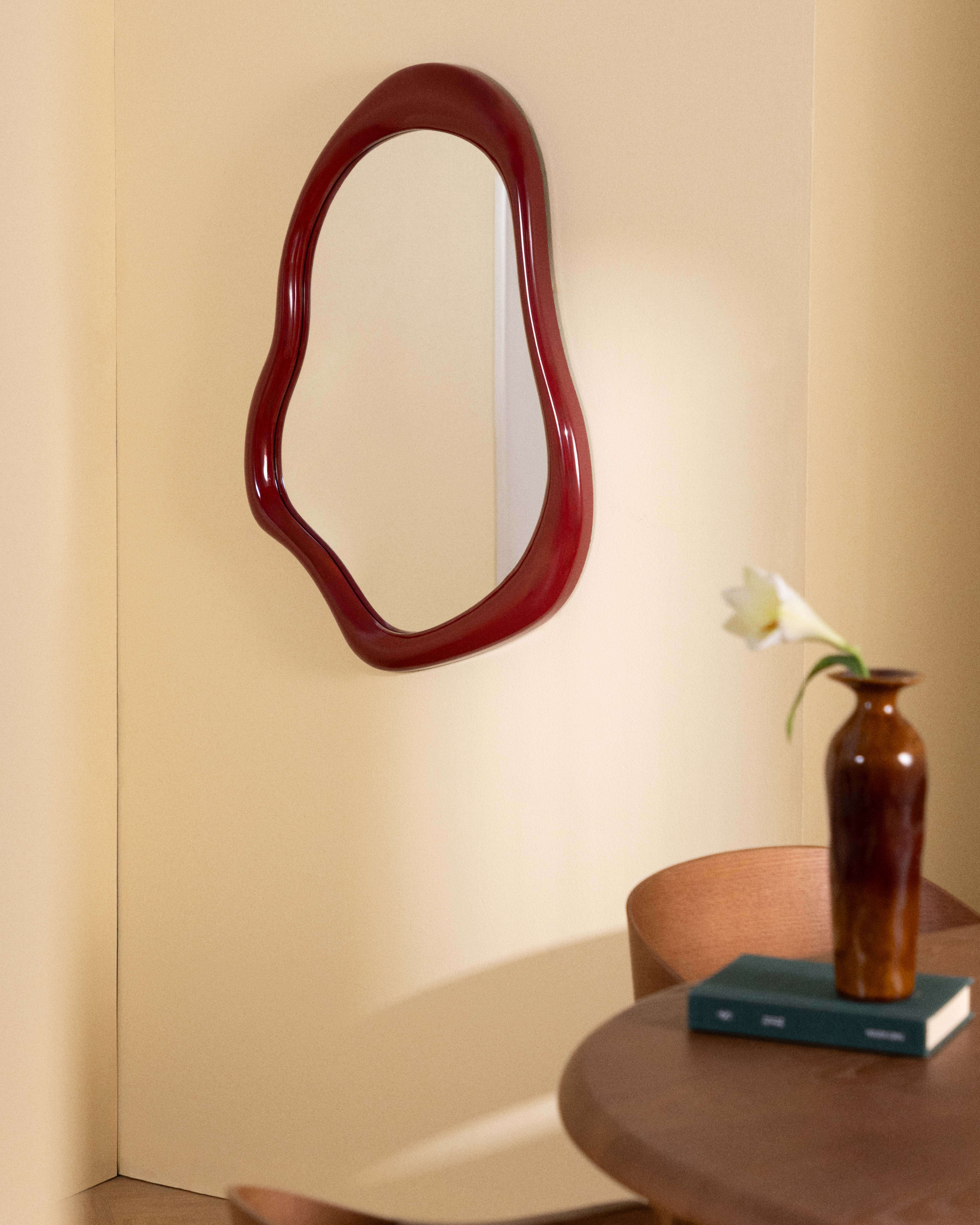 Lilos - Espejo de Pared de Madera y Resina (90x60 cm) Lilos