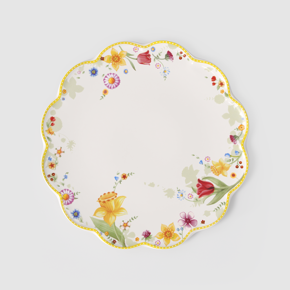 Spring Awakening Serving Platter - Yellow, 12.9'', Premium Porcelain