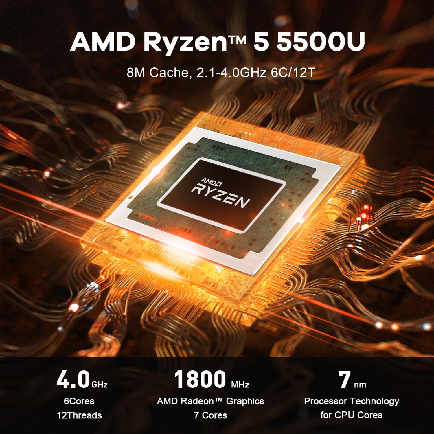 Beelink Mini PC  SER5 AMD Ryzen 5 5500U(7nm  6C/12T) up to 4.0GHz  Mini Gaming Computer 32GB DDR4 RAM 500GB NVME SSD  Micro PC 4K@60Hz Dual Display  Mini Computer WiFi6/BT5.2/HTPC/W-11 Pro