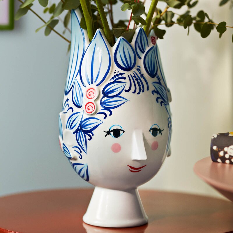Titania vase 25 cm blå