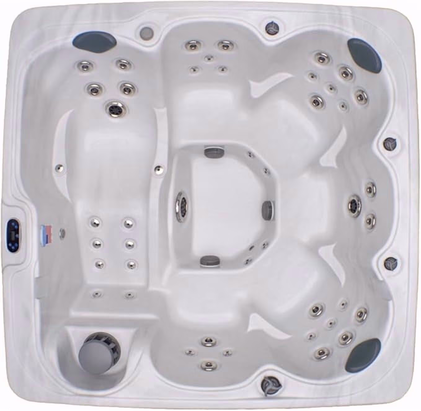 Home & Garden HG71 6-Person Hot Tub with 71 Therapy Jets and Digital Controls �C Sterling or White Acrylic Interior and Mocha Exterior Cabinet - Ideal for Backyard Relaxation and Hydrotherapy