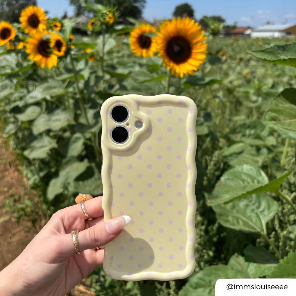 Wavy Phone Case - Butter Blush Polka Dot