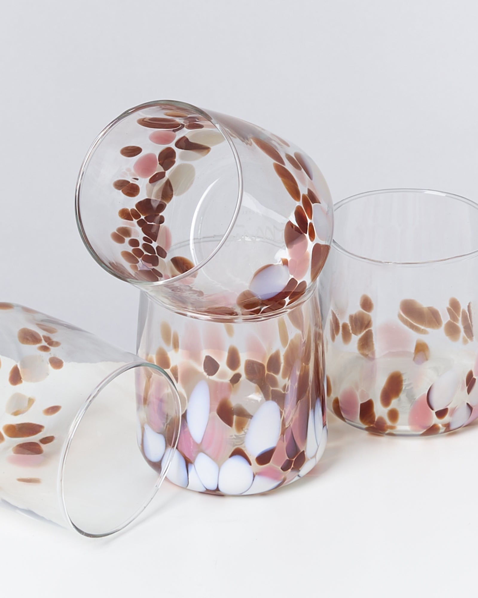ALEGRIA - SMALL GLASS AMBER PINK SET OF 4