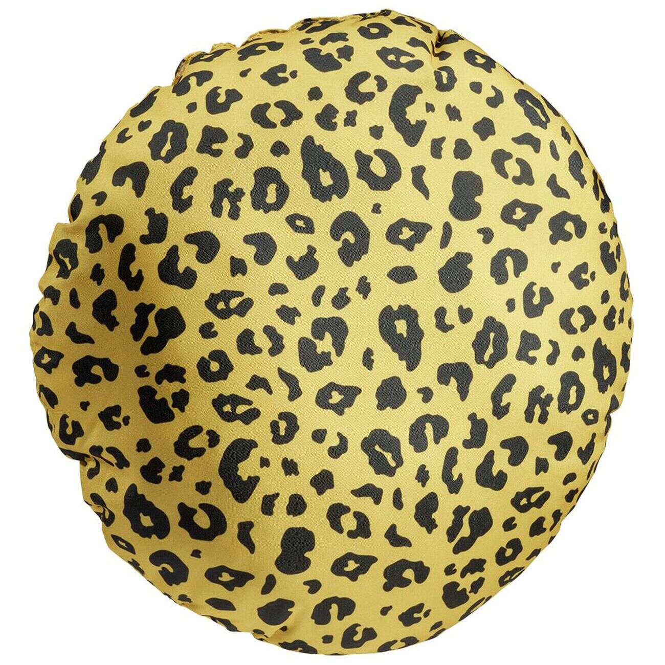 Coussin d'extérieur déperlant motif léopard jaune et noir Ø40cm