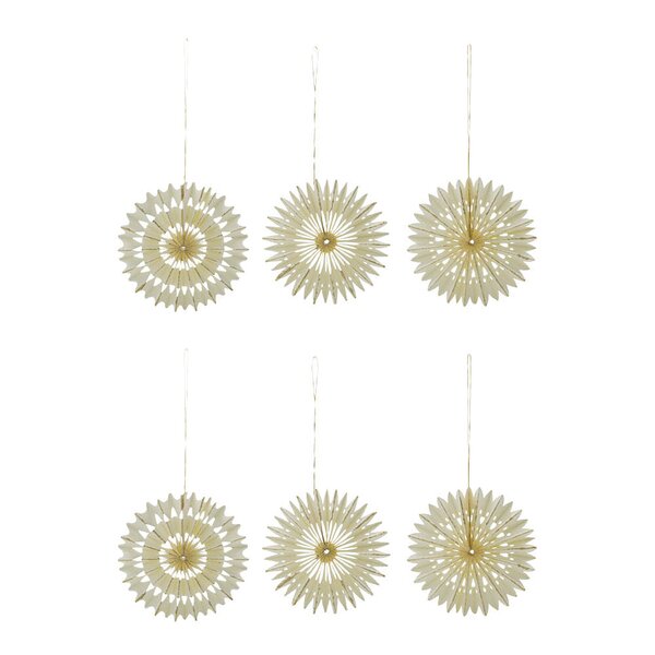 Stelle julepynt 6 stk off-white