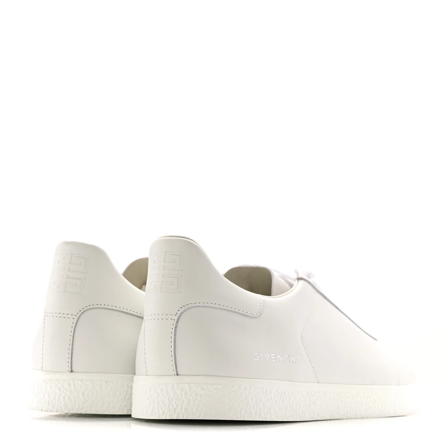 Calfskin Logo Debossed Town Sneakers 43 White