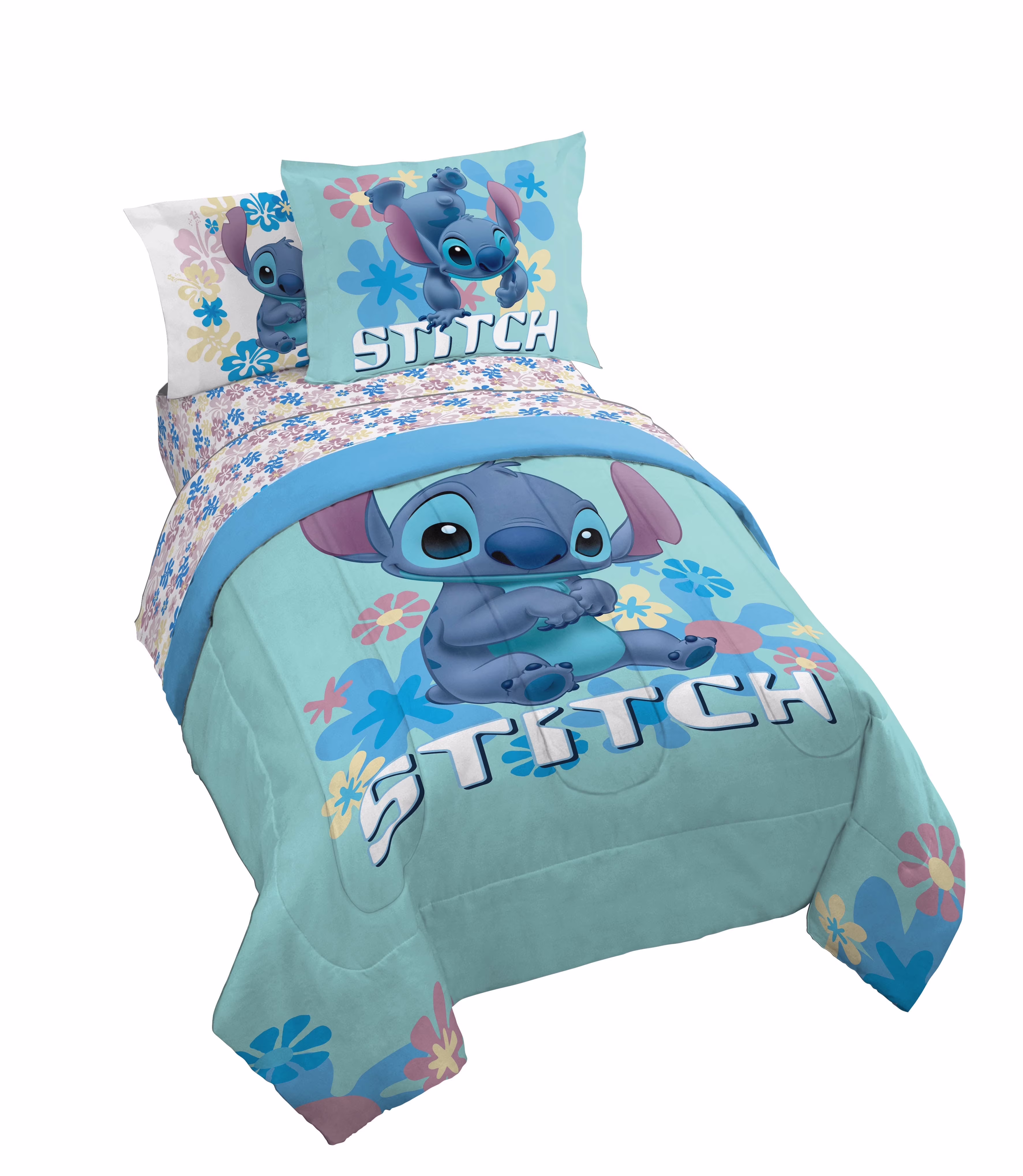 Lilo and Stitch Sweet Stitch 5 Piece Twin Size Kids Comforter Set with Sham - Super Soft Bed Set for Kids