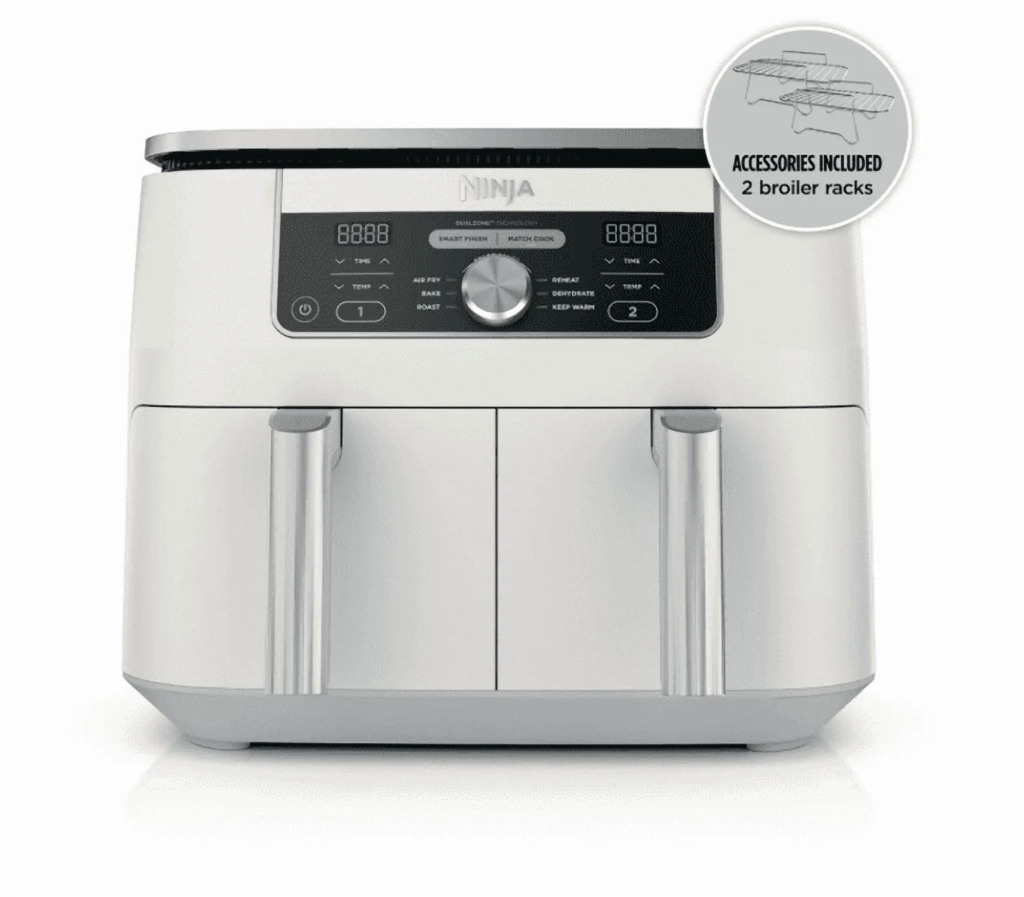 Ninja Foodi 6 - in - 1, 8 Quart 2 - Basket Air Fryer with Dualzone Technology - White