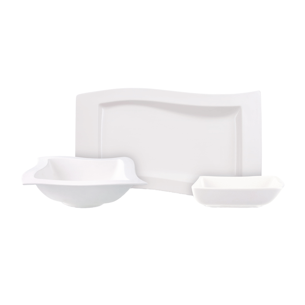 NewWave Dinnerware set - White, Premium Porcelain