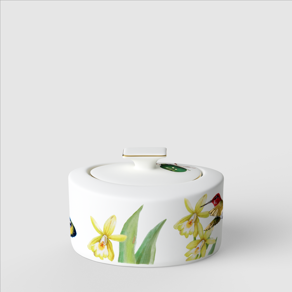 Amazonia Sugar bowl - Multi-colored, 9.9 oz, Premium Bone Porcelain