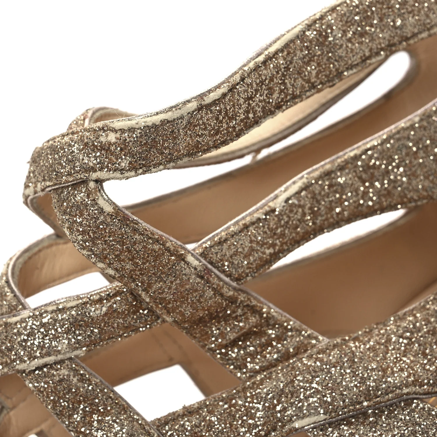 Glitter Mini Specchio Balota Platform Sandals 37.5 Gold