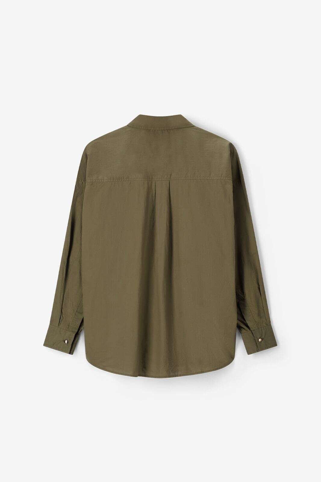 Donkergroene poplin blouse