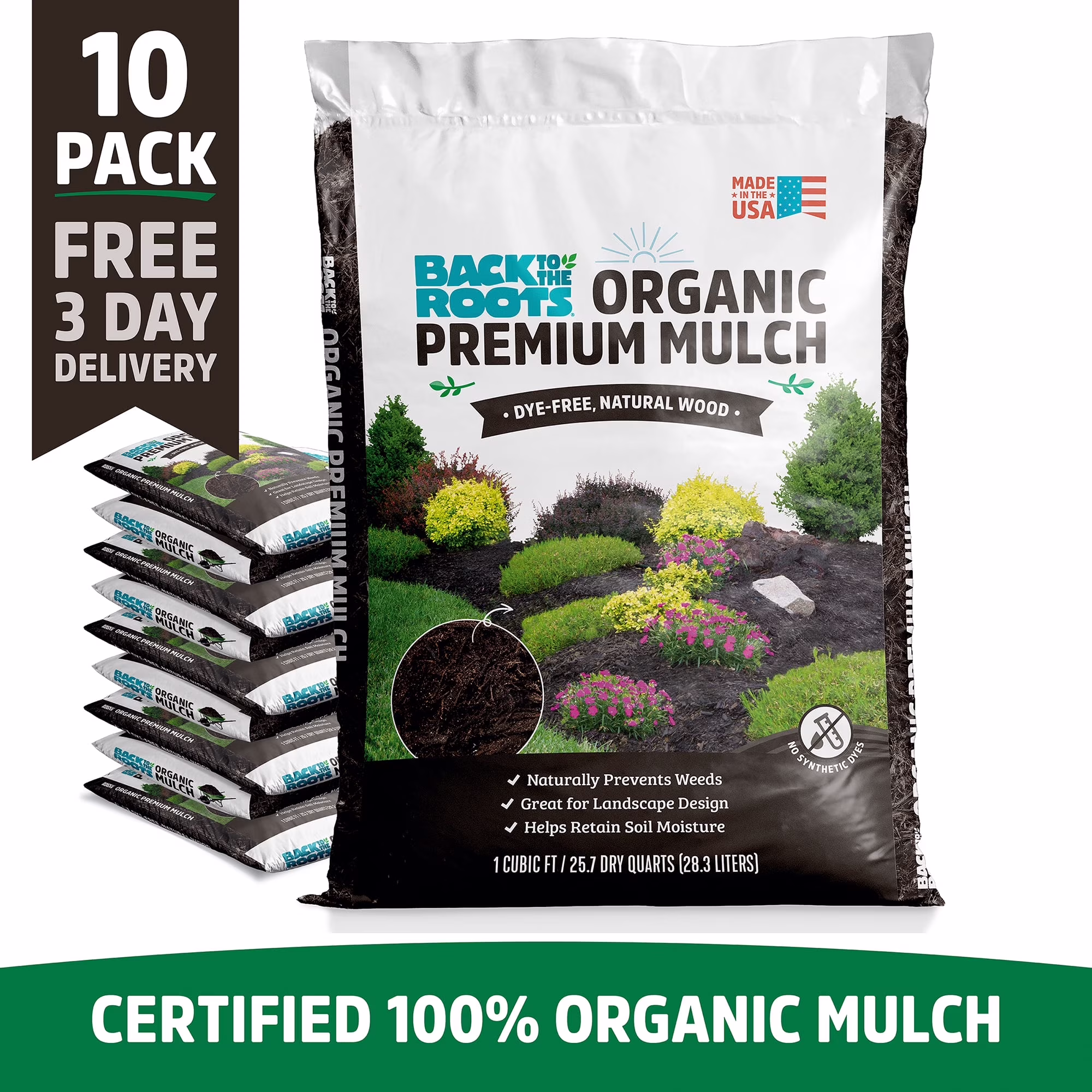 Organic Bark Bagged Mulch (10 1cu  ft  Bags)