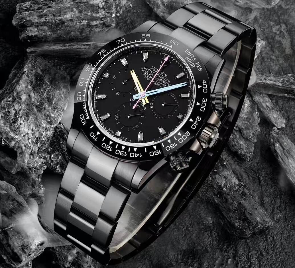 NEW 2025 ROLEX  40mm 機械式腕時計 高級カーボンブラックシリーズ