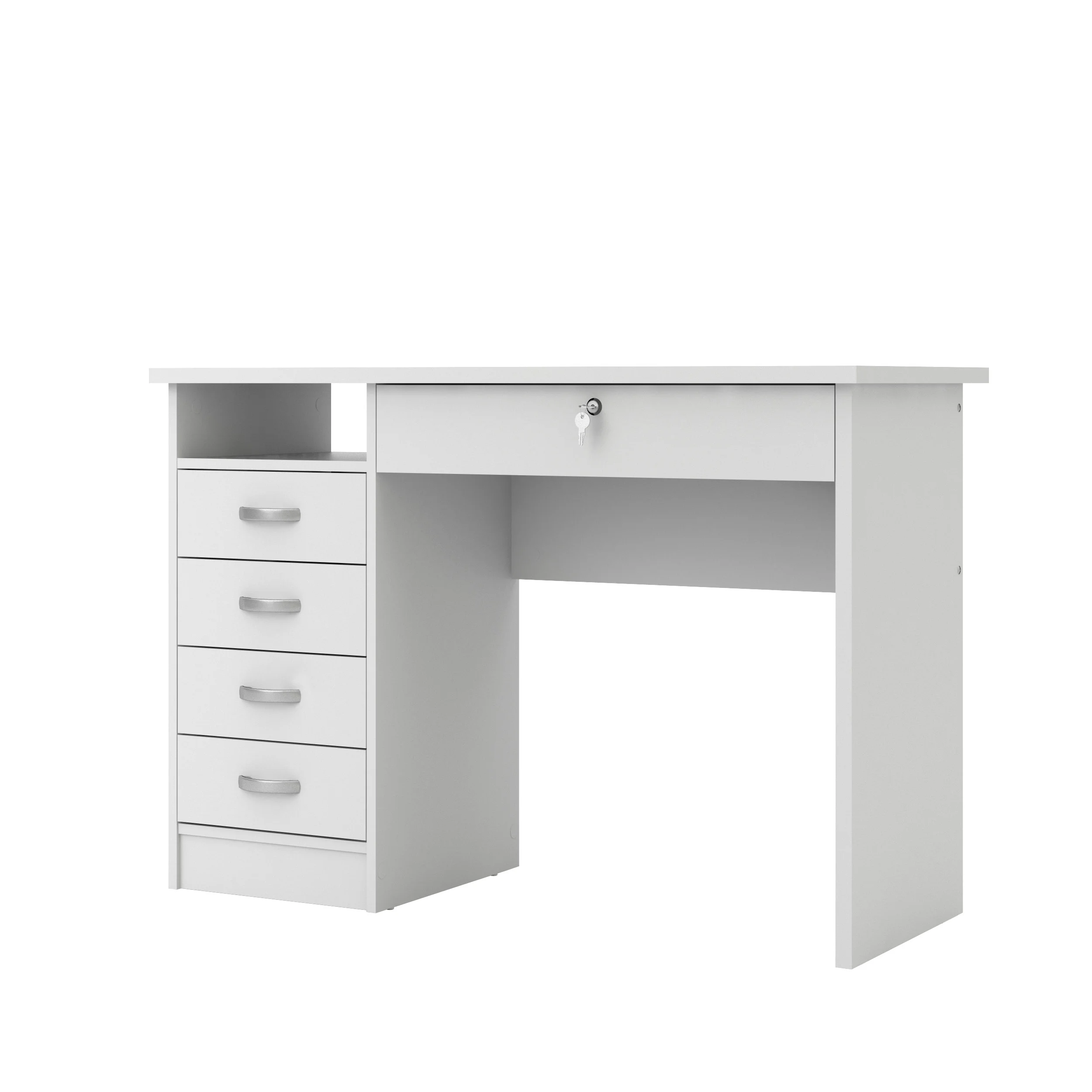 Walden 5 Drawer Office Desk with 1 Locking Drawer for Adults, White(White) - Image 10