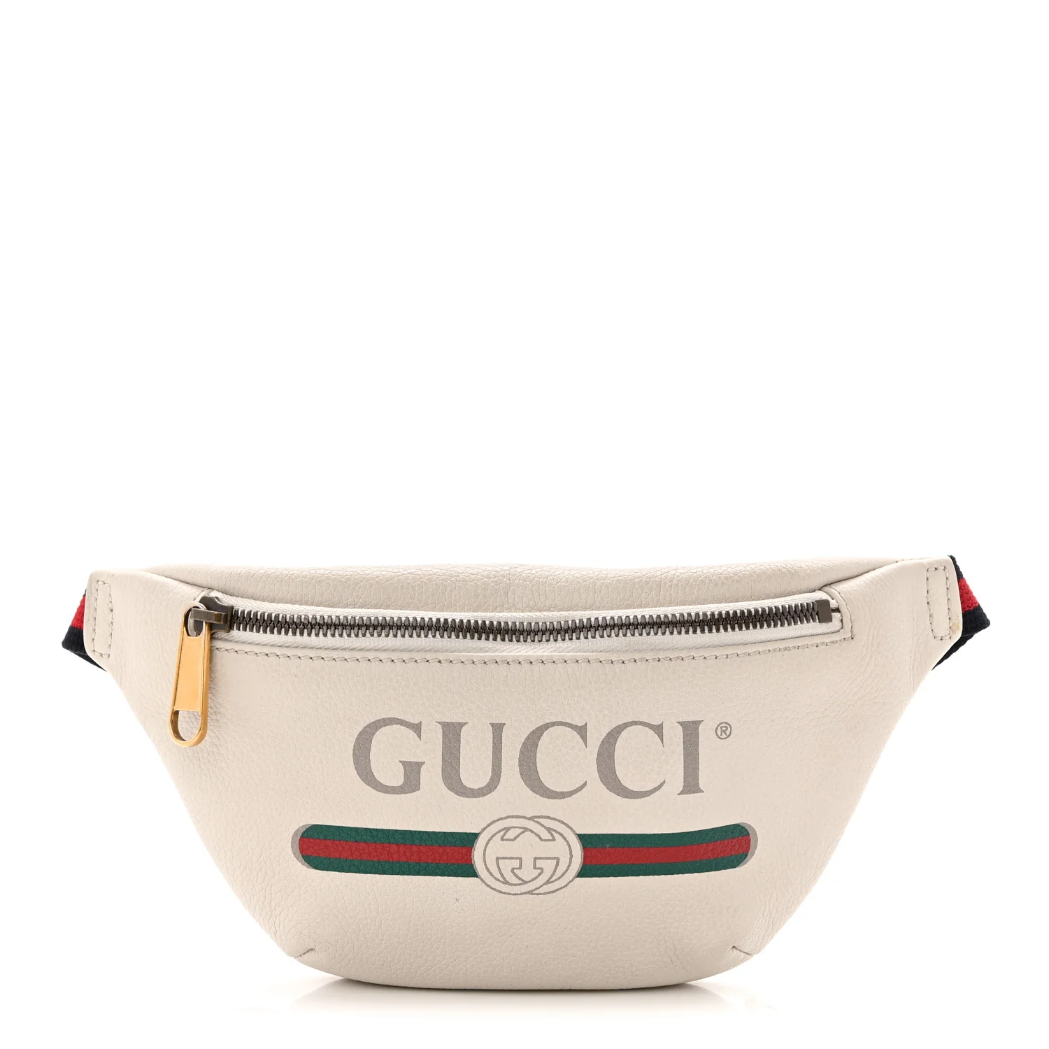Grained Calfskin Small Logo Belt Bag White