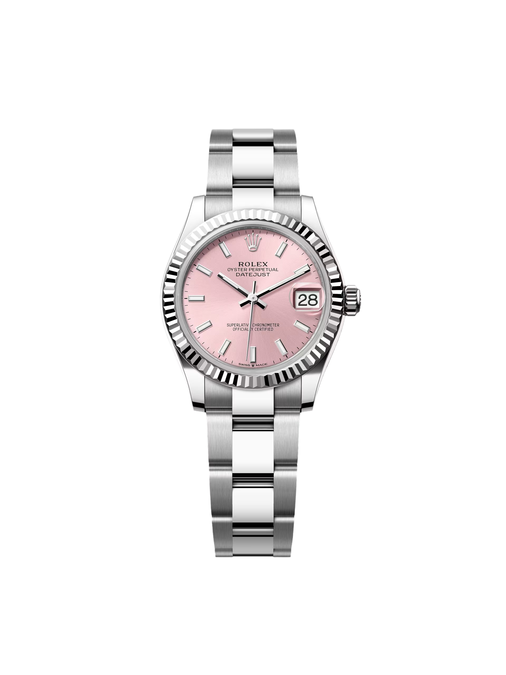 【Super Clone】RLX Datejust m278274-0013/0014 Pink Dial 31mm Fluted Bezel Oyster Bracelet