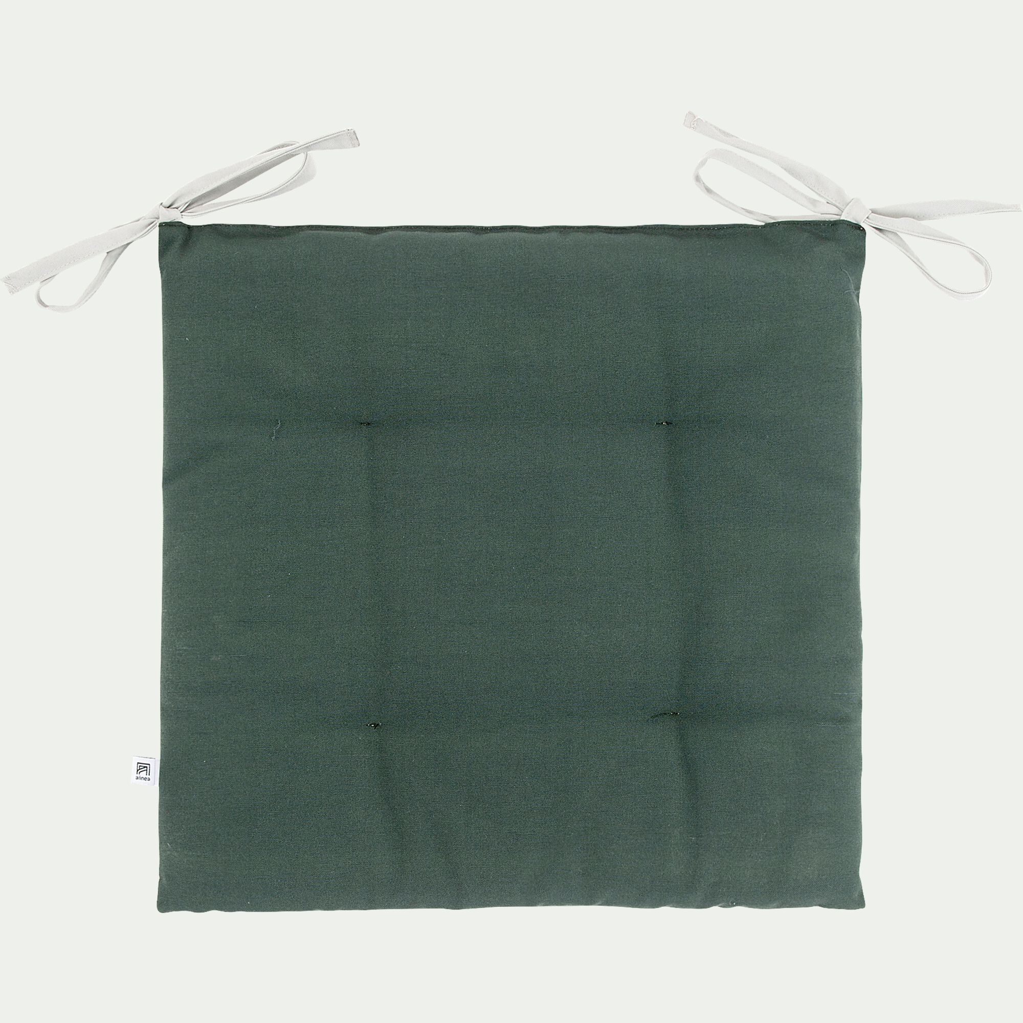 MIKO - Galette de chaise de jardin en coton déperlant bicolore - vert