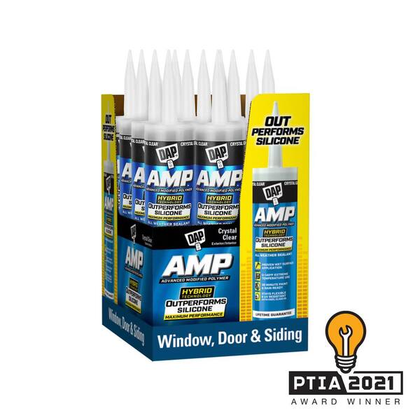 AMP Advanced Modified 9 oz. Crystal Clear Polymer All Weather Window. Door and Siding Sealant (12-Pack)